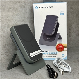 پاور بانک Power Bank و استند وایرلس پاورولوژی POWEROLOGY مدل 10000 mAh مدل PPBCHA21GY