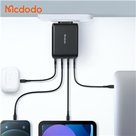 شارژر آداپتور دیواری چهار پورت 120 وات مک دودو به همراه کابل 2 متری MCDODO CH-0771 120W GaN Three Type-C + USB-A Universal Charger