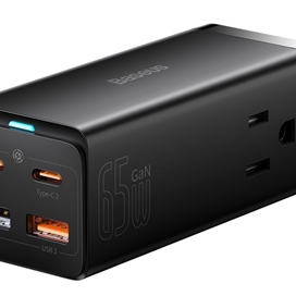 شارژر و چندراهی برق سوپر فست شارژ 100 وات با کابل تایپ‌سی 100 وات یک متری بیسوس Baseus GaN3 Pro Desktop 2AC+2U+2C PSZM000301