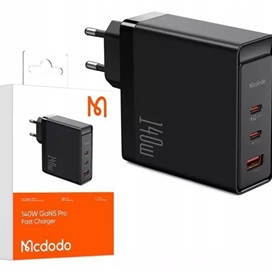شارژر دیواری سوپر فست شارژ تایپ سی و یو اس بی 140 وات مک دودو MCDODO CH-2911 GaN 5 Pro 140W Type-C / USB Fast Charger