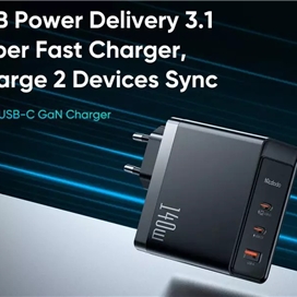 شارژر دیواری سوپر فست شارژ تایپ سی و یو اس بی 140 وات مک دودو MCDODO CH-2911 GaN 5 Pro 140W Type-C / USB Fast Charger