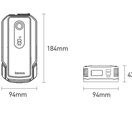 پاوربانک و جامپ استارتر خودرو بیسوس مدل Super Energy Max Car Jump Starter CGNL020001