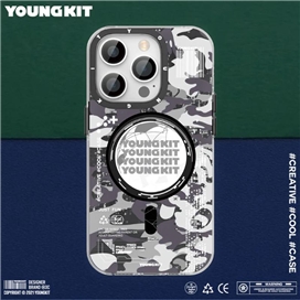 قاب YOUNGKIT یانگ کیت Apple iphone 14 Pro Max Camouflage Circuit Strong Anti-Drop Impact Series Gray