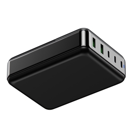 آداپتور پنج پورت چندکاره پاورولوژی Powerology GaN Charging PW3PD2Q-BK توان 200 وات