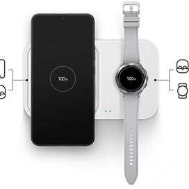 شارژر وایرلس دوکاره اورجینال سامسونگ Samsung Super Fast Wireless Charger Duo EP-P5400BWEGEU