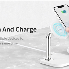 شارژر وایرلس مگنتی چند کاره رسی Recci 15W Wireless Charger Detachable Bracket Rcw-20