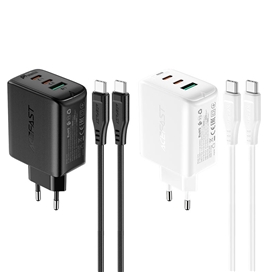 شارژر دیواری برند Ace Fast مدل ACE FAST A13 PD65W(USB-C+USB-C+USB-A) 3-port charger