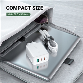 شارژر دیواری برند Ace Fast مدل ACE FAST A13 PD65W(USB-C+USB-C+USB-A) 3-port charger