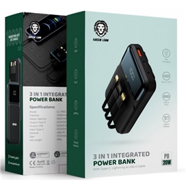 پاوربانک یکپارچه 3 در 1 گرین Green 3in1 Integrated Power Bank GN3IN1INTGPBBK