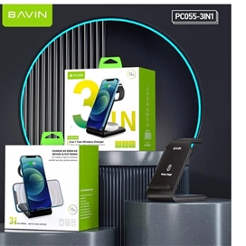 استند و شارژر وایرلس چندکاره باوین Bavin PC055 توان 15 وات