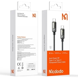 کابل شارژ دوسر تایپ سی قطع کن دار 100 وات مک دودو Mcdodo Auto Power Off Type-C To Type-C Cable CA-2841