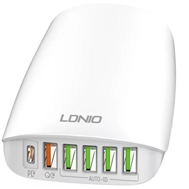 شارژر رومیزی یو اس بی و تایپ سی 65 وات الدنیو Ldnio Multi-ports Desktop Charging Station A6573C