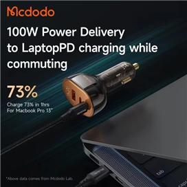 شارژر فندکی سه پورت 100 وات مک دودو Mcdodo Digital Display PD Car Charger CC-2310