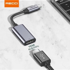 مبدل تایپ سی به اچ دی ام آی رسی Recci Type-C to HDMI Adapter 4K Cable RH11