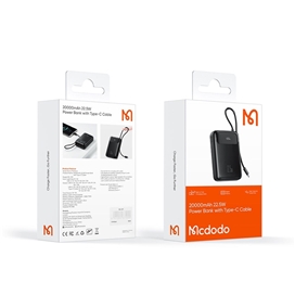 پاوربانک 22.5 وات 20000 همراه با کابل تایپ سی مک دودو Mcdodo Power Bank With Type-C Cable MC-372