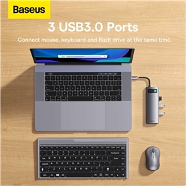 هاب 6 پورت تایپ سی بیسوس Baseus Starjoy 6 Port Type-C Hub Adapter WKWG080013