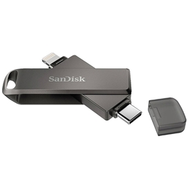 فلش مموری دو سر 128 گیگابایت لایتنینگ و Type C سن دیسک SanDisk iXpand Luxe SDIX70N Type C 3.1