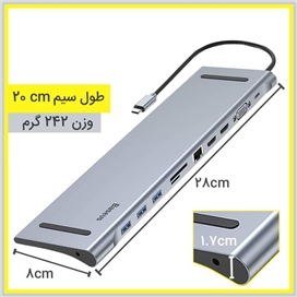 هاب 11 پورت USB-C بیسوس مدل CATSX-G0G