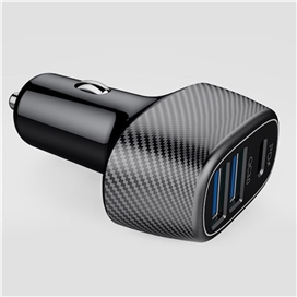 شارژر فندکی سه پورت پاور دلیوری برند راک رز مدل RockRose Safari PQ2 Triple Port 42W PD & QC 3.0 Car Charger