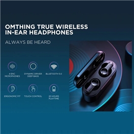 هدفون بلوتوثی او ام تینگ مدل MOB TWS In-ear Headpho-nes EO002 BT V5.0 Touch Control Stereo Bass ENC Noise Cancellation