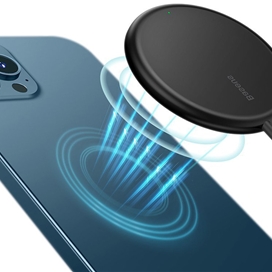 شارژر وایرلس بیسوس Baseus Simple Magnetic Wireless Charger WXJK-F01 توان 15 وات مخصوص سری آیفون 12