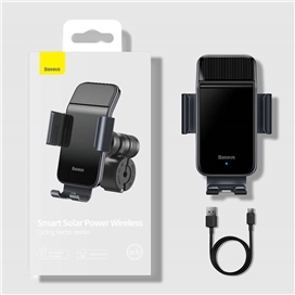 هولدر دوچرخه و موتور هوشمند بیسوس Baseus Smart Solar Power Wireless Holder SUZG010001 خورشیدی