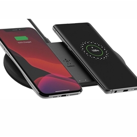 پایه شارژر بی سیم مغناطیسی شارژ سریع  2 در1 برای دستگاه های اپل بلکین مدل WIZ010vfBK مشکی